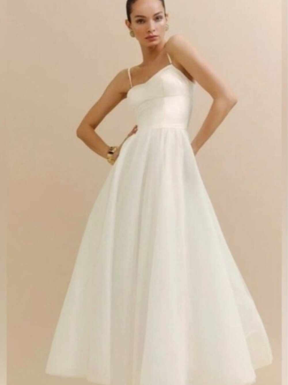 Reformation Alouette Tulle Midi Dress Ivory Brand New